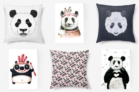 Подушки и постеры с пандами: 30 вариантов от PinkBus (Часть 1)