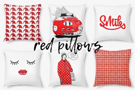 Красные декоративные подушки от PinkBus