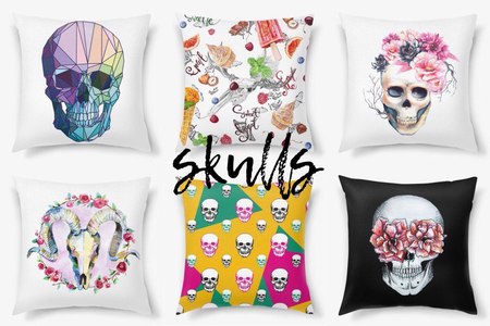 Декоративные подушки с черепами от PinkBus