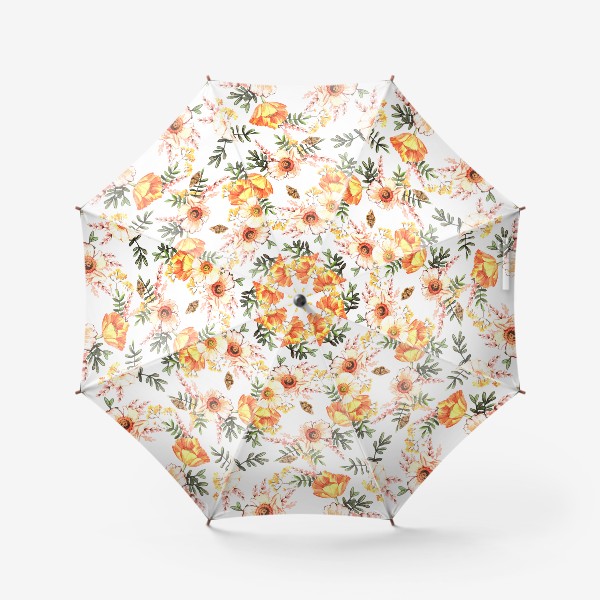 Зонт «Акварельный паттерн Весенние цветы»