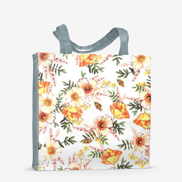 Сумка-шоппер «Акварельный паттерн Весенние цветы»