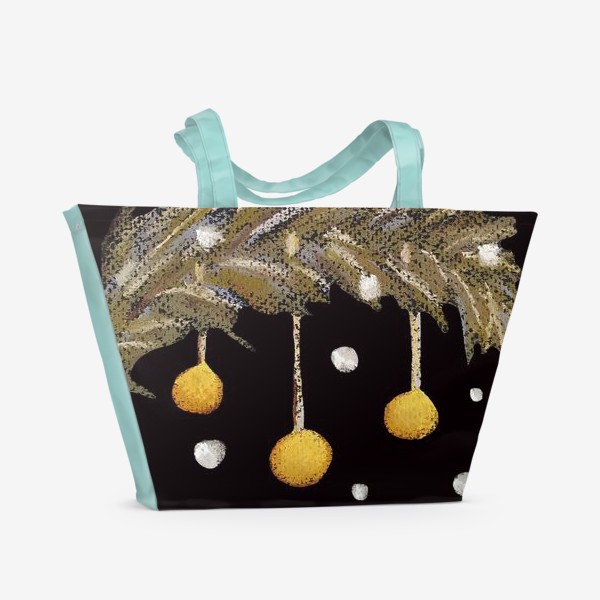Пляжная сумка «Рождественский венок Гирлянда Праздник Пастель»