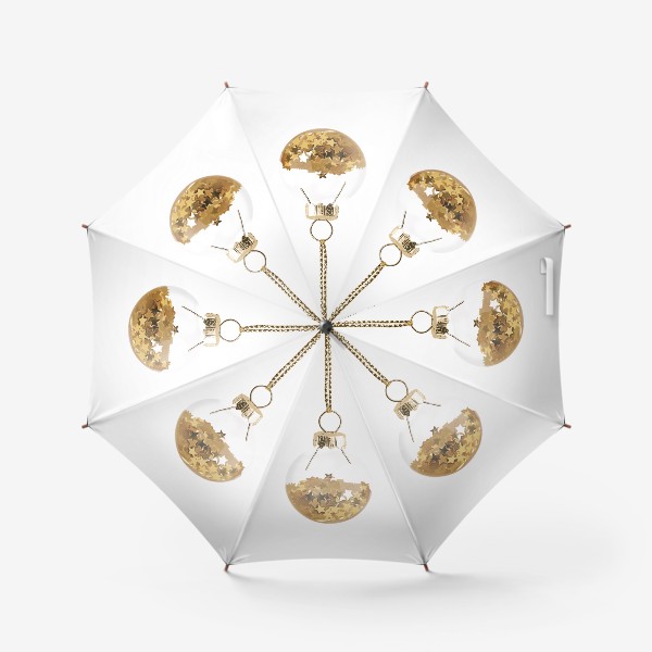 Зонт «Елочный шар с золотыми звездами»