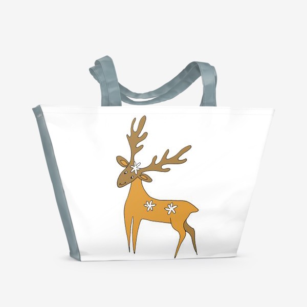 Пляжная сумка «Новогодний олень»