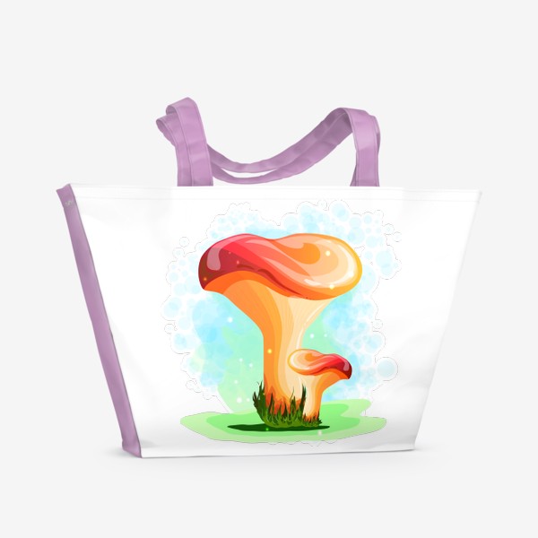 Пляжная сумка «Сказочный груздь. Яркий гриб.»