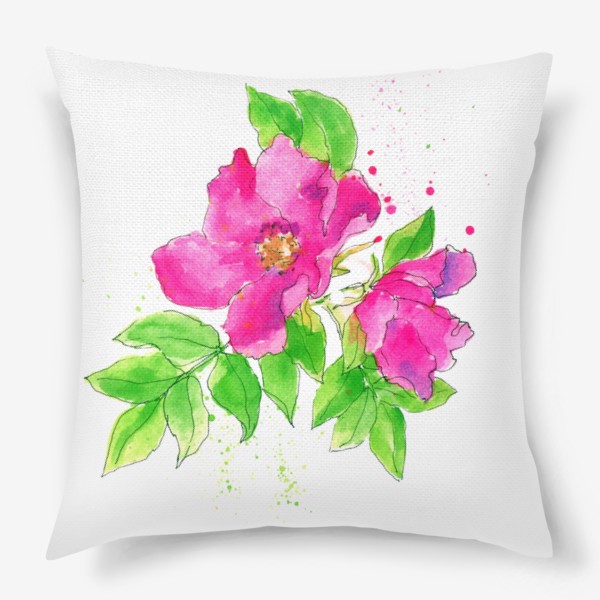Подушка «Неоновый розовый шиповник»