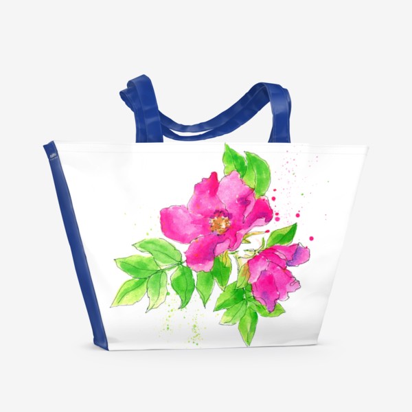 Пляжная сумка «Неоновый розовый шиповник»
