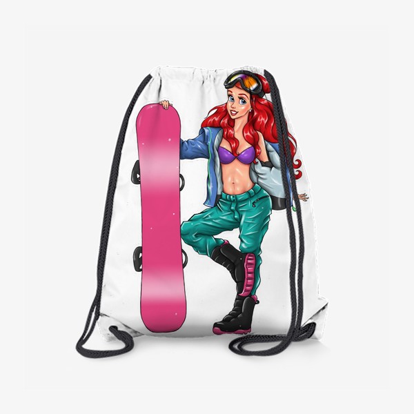 Рюкзак «русалка со сноубордом »