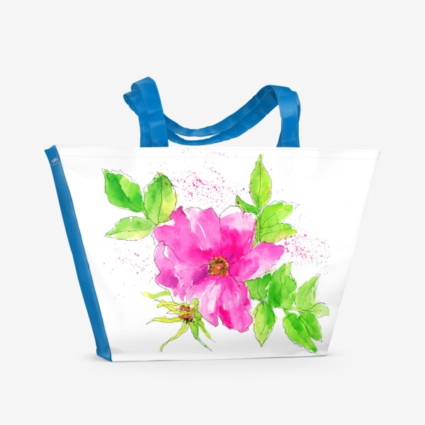 Пляжная сумка «Неоновый розовый шиповник 3»