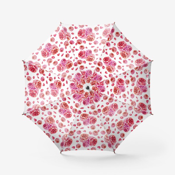 Зонт «Безшовный акварельный паттерн с нежными розами»