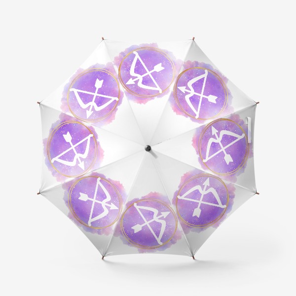 Зонт «Стрелец - Космический принт со знаком зодиака»