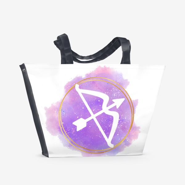 Пляжная сумка «Стрелец - Космический принт со знаком зодиака»