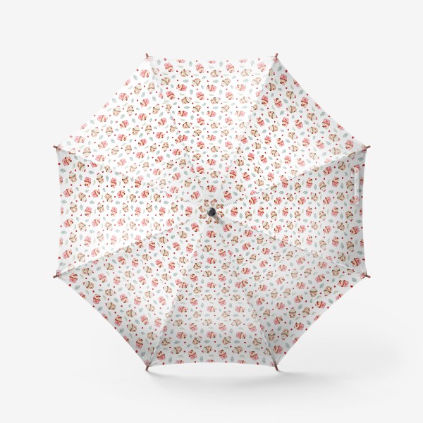 Зонт «Безшовный паттерн на день Валентина с романтическими сладостями»