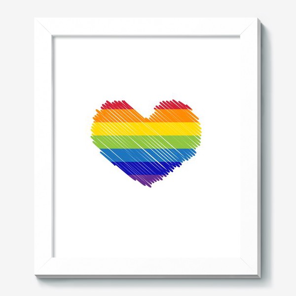 Картина «Сердце радуга карандашом, любовь и 14 февраля»
