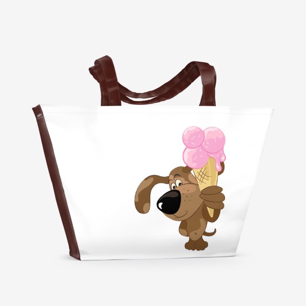 Пляжная сумка «Собака с мороженым»