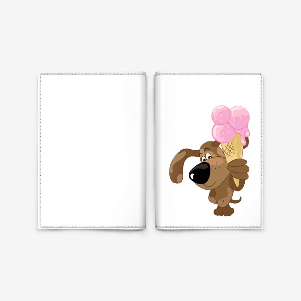 Обложка для паспорта «Собака с мороженым»