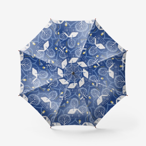 Зонт «Паттерн «Домики и тропинки»»