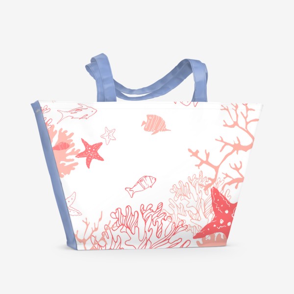 Пляжная сумка &laquo;Рыбки и кораллы&raquo;