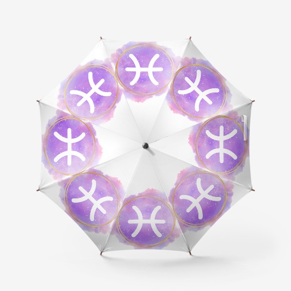 Зонт «Рыбы - Космический принт со знаком зодиака»