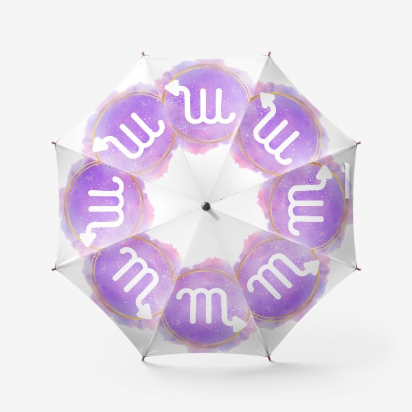Зонт «Скорпион - Космический принт со знаком зодиака»