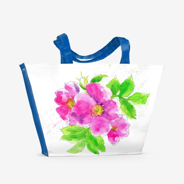 Пляжная сумка «Неоновый розовый шиповник 2»