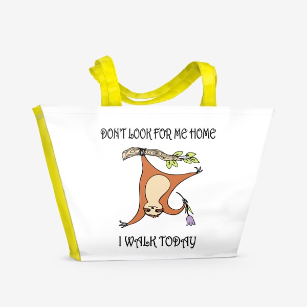 Пляжная сумка «Смешной ленивец»