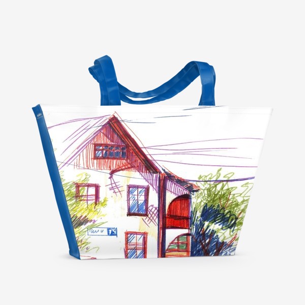 Пляжная сумка «Дом в Брусчатом поселке»