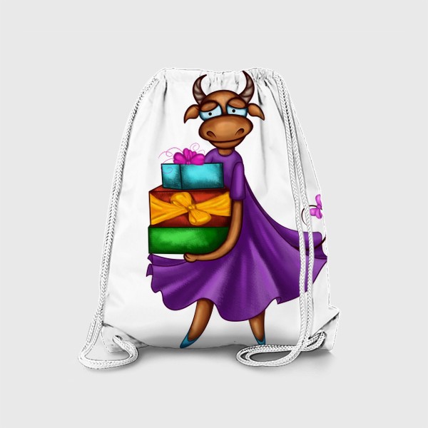Рюкзак «Корова с подарками. Новый год 2021»