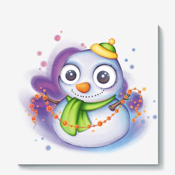 Холст «Cute Christmas Snowman»