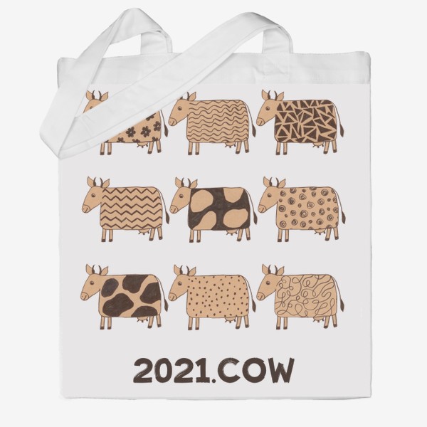 Сумка хб «2021-й год коровы (2021.cow)»
