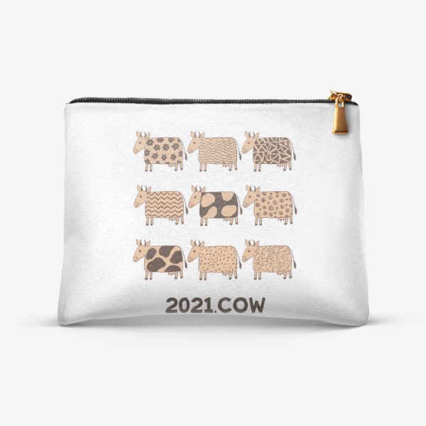 Косметичка «2021-й год коровы (2021.cow)»