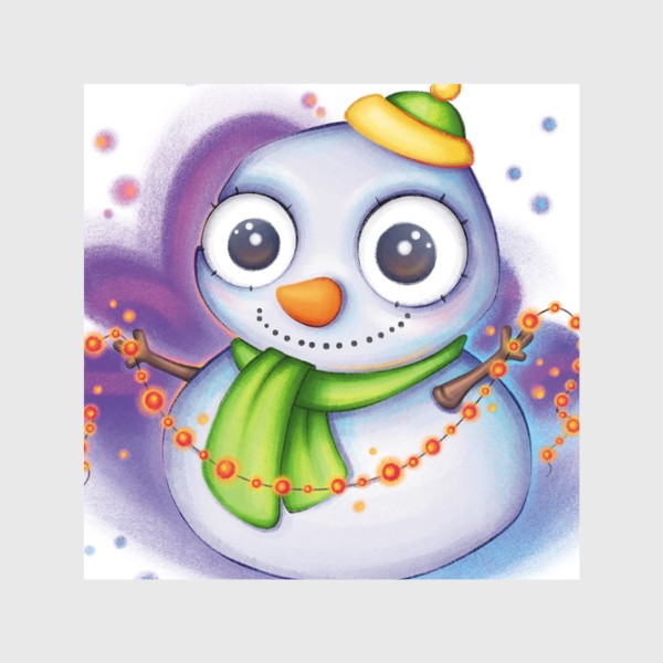 Шторы «Cute Christmas Snowman»