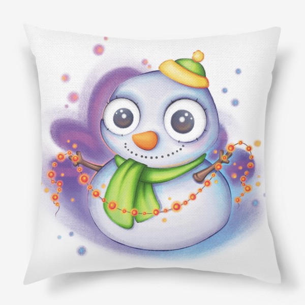 Подушка «Cute Christmas Snowman»