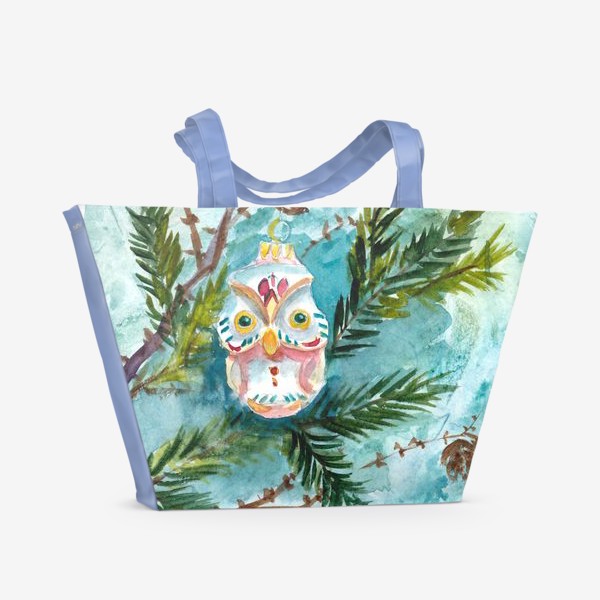 Пляжная сумка «Сова новогодняя»