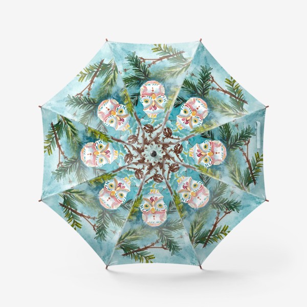 Зонт «Сова новогодняя»