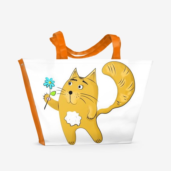Пляжная сумка «Котик влюбленный»