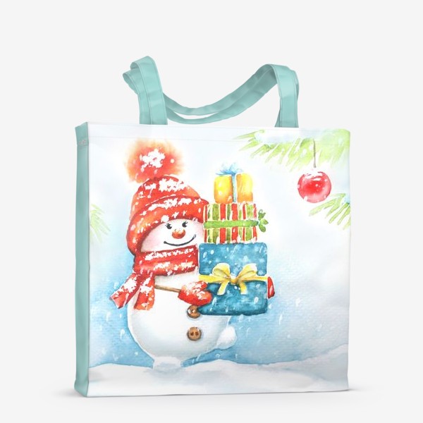Сумка-шоппер «Снеговик с подарками»