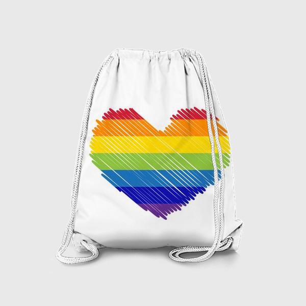 Рюкзак «Сердце радуга карандашом, любовь и 14 февраля»