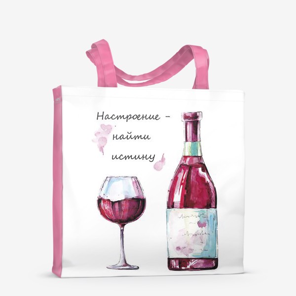 Сумка-шоппер «Принт "Бутылка красного вина"»