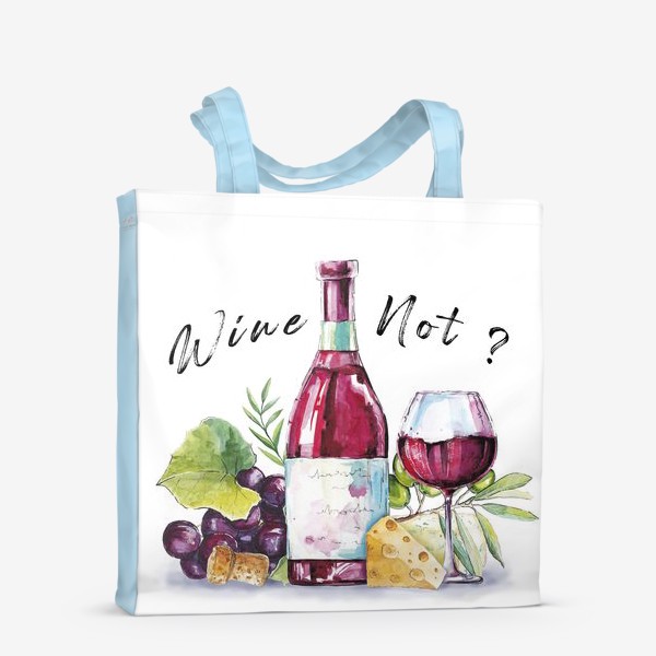 Сумка-шоппер «Принт с бокалом красного вина»