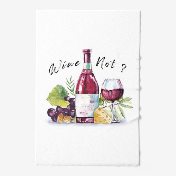 Полотенце «Принт с бокалом красного вина»