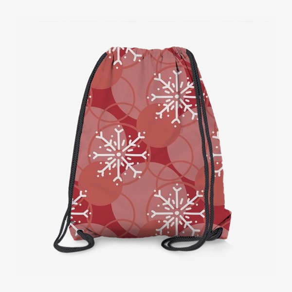Рюкзак «Снежинки на красном фоне»