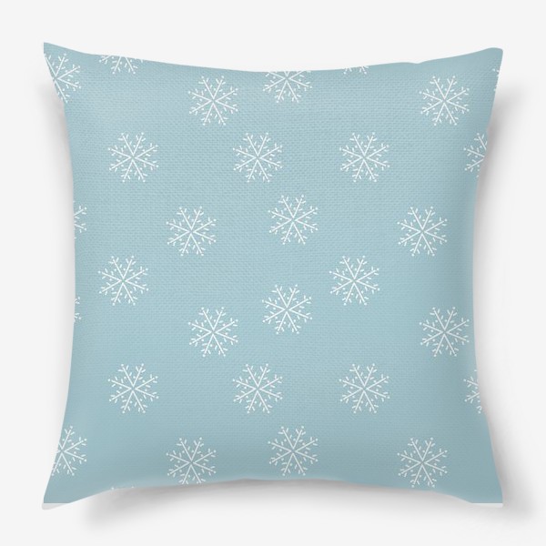 Подушка «Снежинки на голубом фоне»