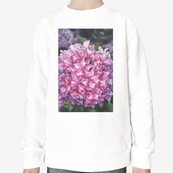 Свитшот «In my garden. Pink hydrangea.»