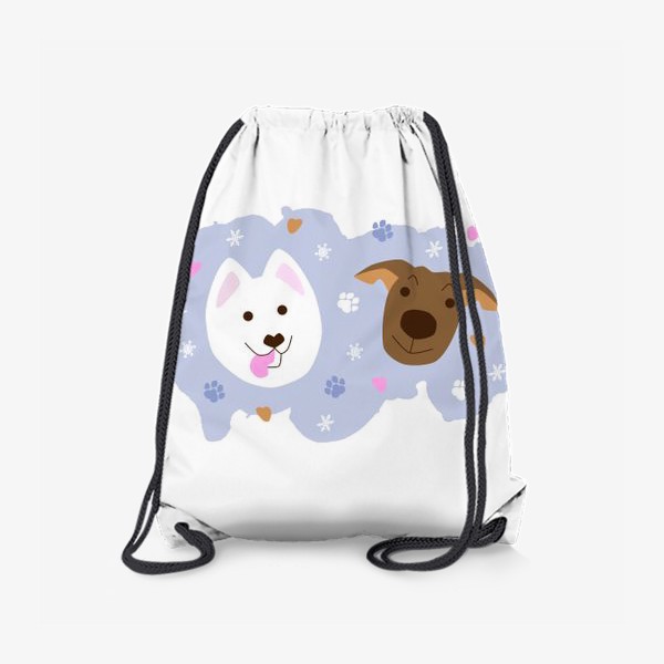 Рюкзак «Собаки на зимнем фоне в стиле cartoon»
