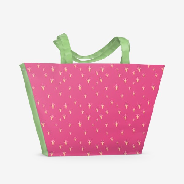 Пляжная сумка «Золотая корона на розовом фоне»