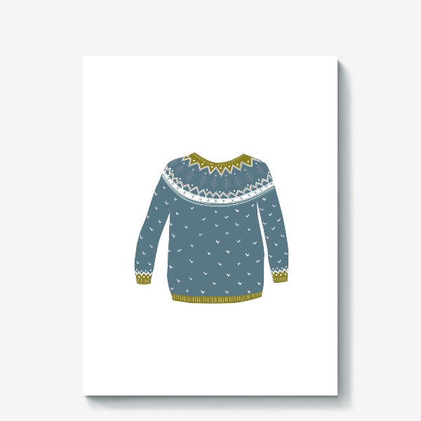 Холст «Уютный зимний свитер с узорами»