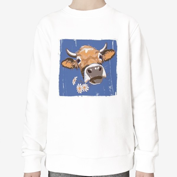 Свитшот «корова с ромашками возьмите в коллекцию!»