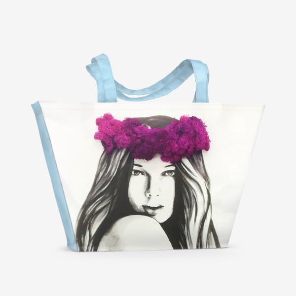 Пляжная сумка «Девушка с цветами»