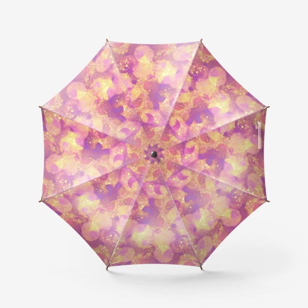 Зонт «Сиреневый, золотой паттерн»